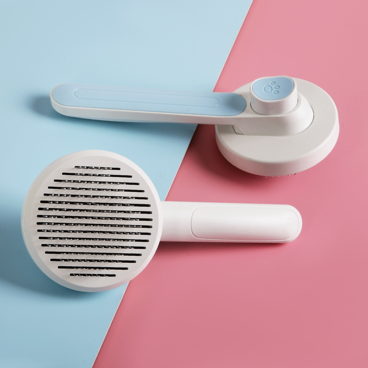 Transfronterizo nuevo peine para mascotas gato y perro universal de limpieza automática de Peine macaron de color mascota flotante peine de masaje para el cabello