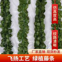 籐のブドウの葉の花藤の天井の装飾のつるの登山虎の緑のロリの葉の常青藤のパイプの装飾は遮ります。