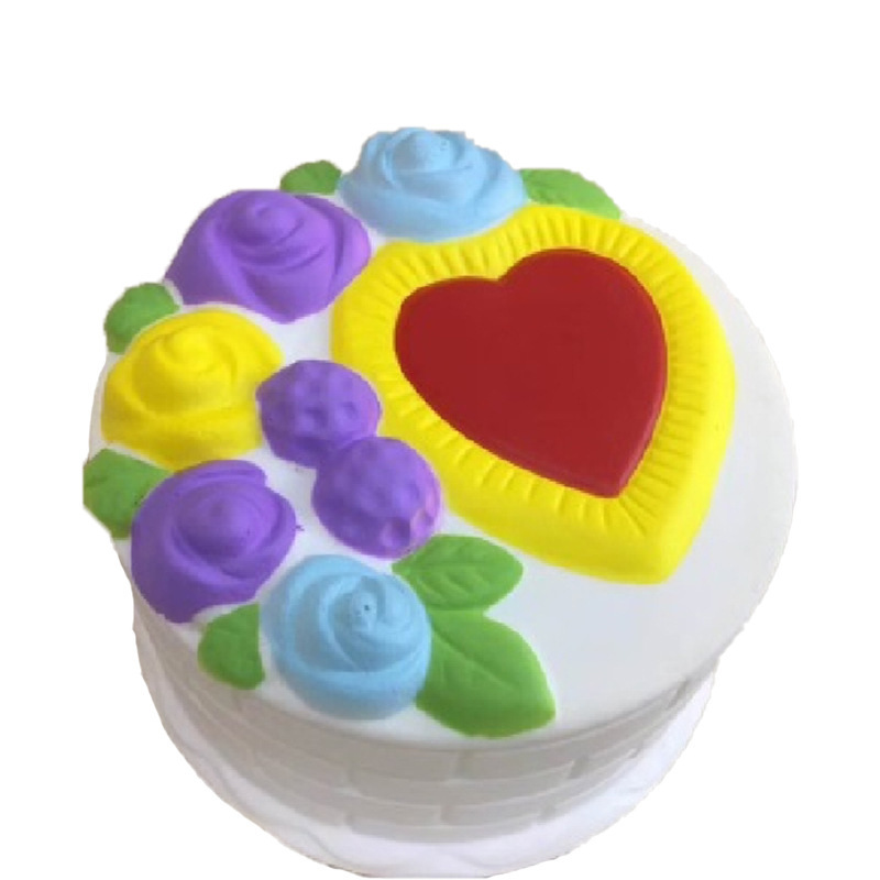 Squishy alimento simulado crema pastel de fresa comer jugar DIY húmedo suave rebote lento niños juguetes caseros pequeños