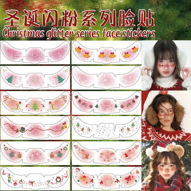 European and American Cross-Border Christmas Glitter Freckle Face Stickers, Face Makeup Party Cosplay Holiday Christmas Eve Tattoo Stickers Customization European and American Cross-Border Christmas Glitter Freckle Face Stickers, Face Makeup Party Cosplay Holiday Christmas Eve Tattoo Stickers Customization