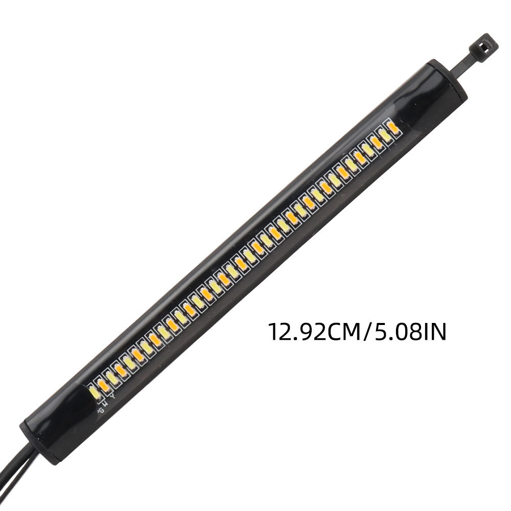 Motorcycle Led Turn Signal Light White and Yellow Dual-Color Front Shock Absorber Light Strip Motorcycle Circular Turn Signal Warning Light
