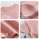 Short-Sleeved T-Shirt with Chest Pad Women's Summer Wear-Free Bra One-piece Tencel Lyocell Outer Wearing Round Neck Base Top