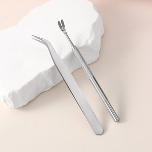 Amazon Stainless Steel Tick Clip Tool Pet Daily Necessities Cat Flea Tweezers Dog Lice Clip Three-Piece Set