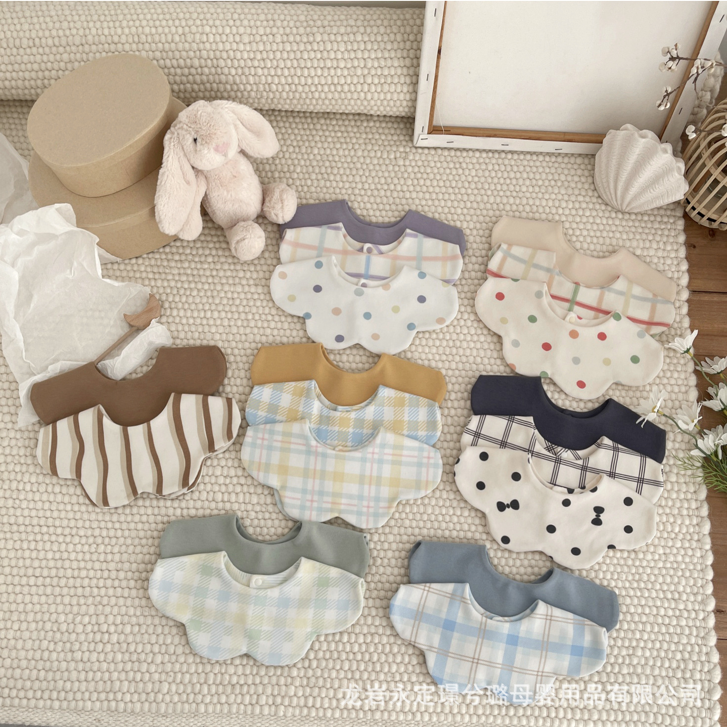 Aiwoyoo Baby A-Grade Cotton Bib Infant Saliva Towel Double-Sided Petal Bib 0-1-2 Years Old