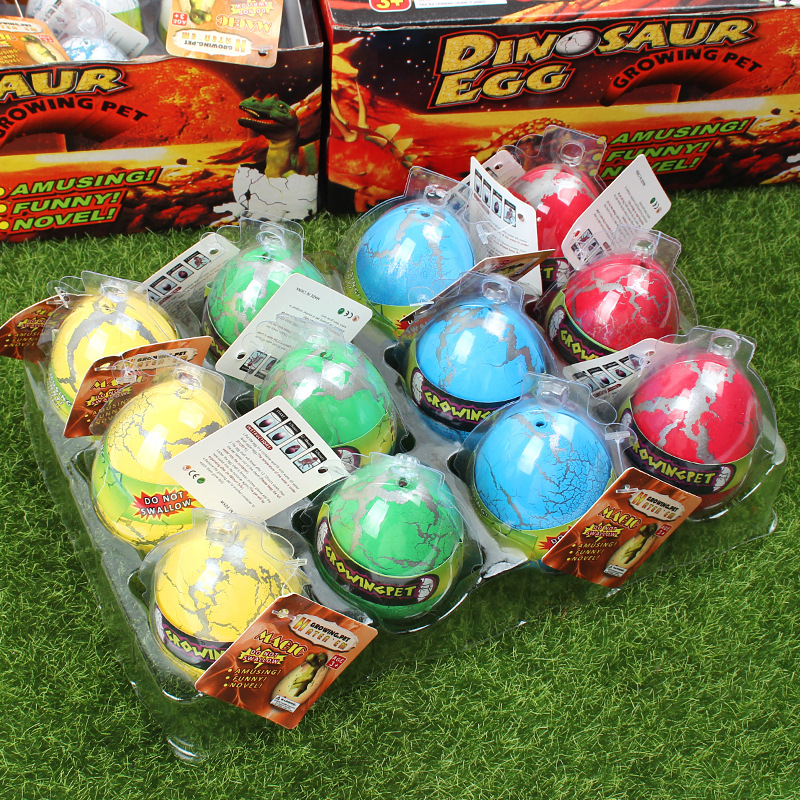 Medium Colorful Cracked Dinosaur Egg Hatching Egg Soaked in Water Expansion Toy Wholesale Creative New and Unique Street Stall Hot Sale