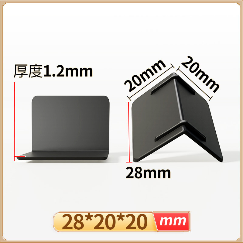Cartón anticolisión embalaje de esquina protección de esquina de plástico embalaje de muebles tres lados protección de esquina de plástico fabricante protección de esquina negro 60