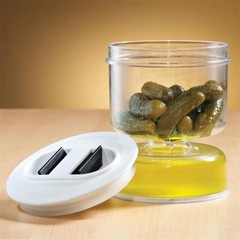 新品pickle jarピクルス砂時計缶きゅうりキムチオリーブ乾湿両用分離キムチ缶