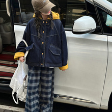 女童牛仔外套秋冬款2025新款时髦儿童女孩女大童冬季夹棉加厚上衣