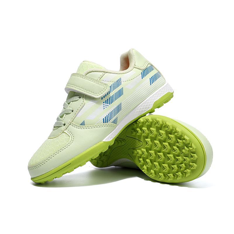 Zapatos de Fútbol Infantiles con Velcro y Suela de Caucho Transpirables para Interiores y Exteriores