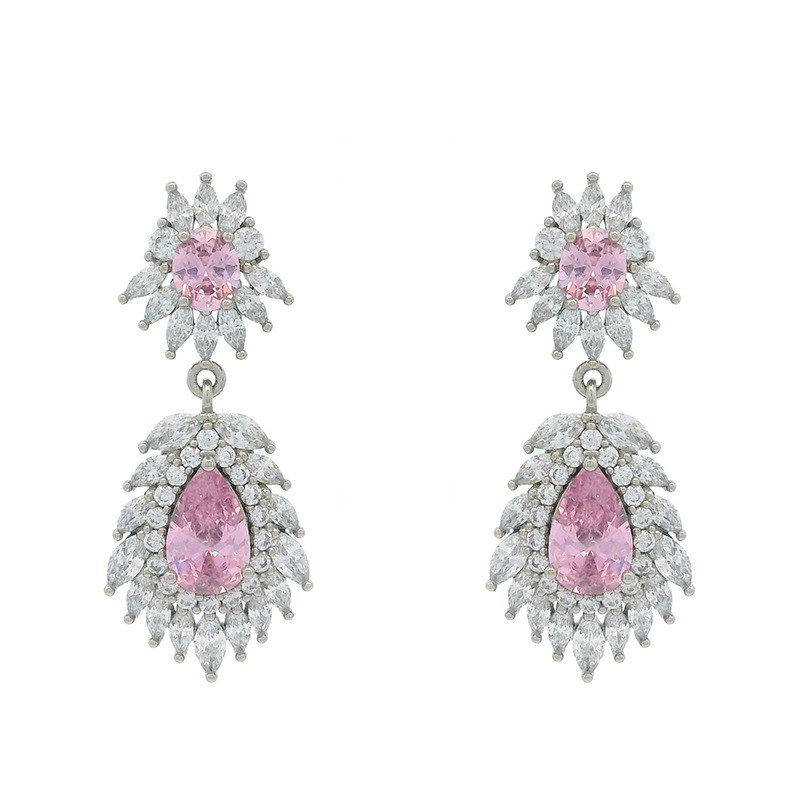 Joyería Xuping oro platino gota de agua pendientes de diamantes gemas de color estilo europeo y americano exagerado alta sensación pendientes para mujeres