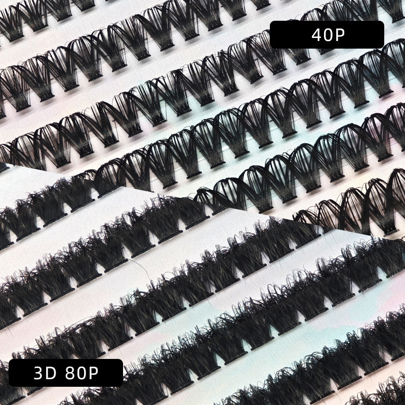 跨境假睫毛外贸贸易欧美朵毛3D凌乱50P/60P/100P浓密热熔柔软卷翘|undefined