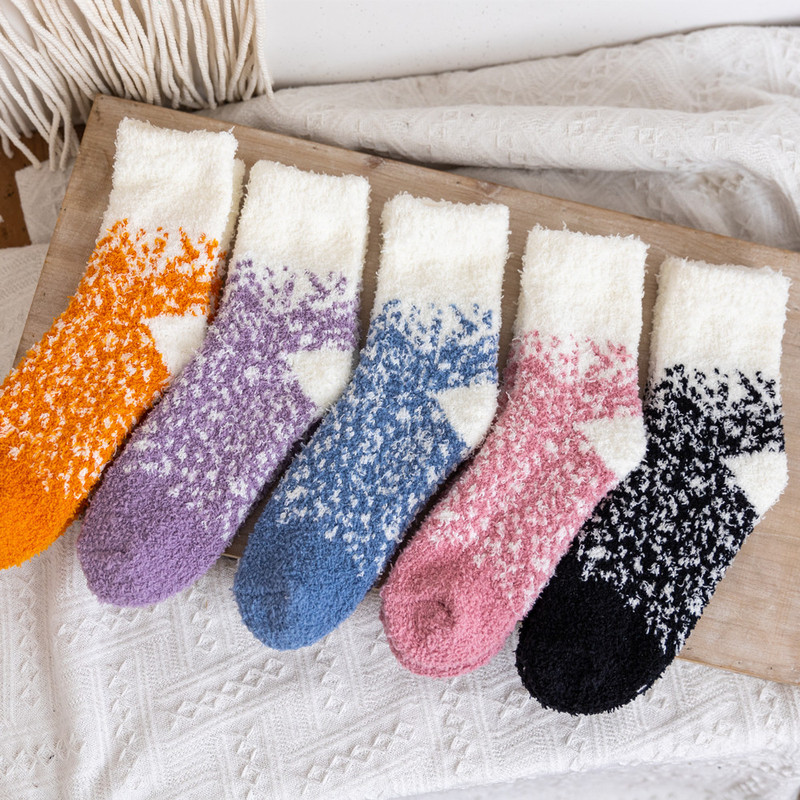 Women's Slippers Socks Home Floor Socks Women's Warm Sleeping Socks Plus Velvet Thickened Socks Gradient Plush Women's Slippers Socks Home Floor Socks Women's Warm Sleeping Socks Plus Velvet Thickened Socks Gradient Plush