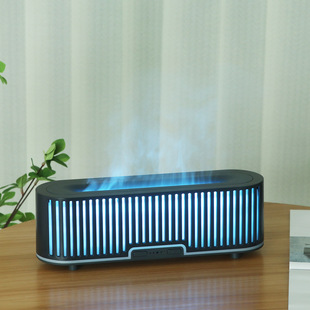 Vertical hollow new flame colorful light aromatherapy machine office home ultrasonic blue light humidifier New