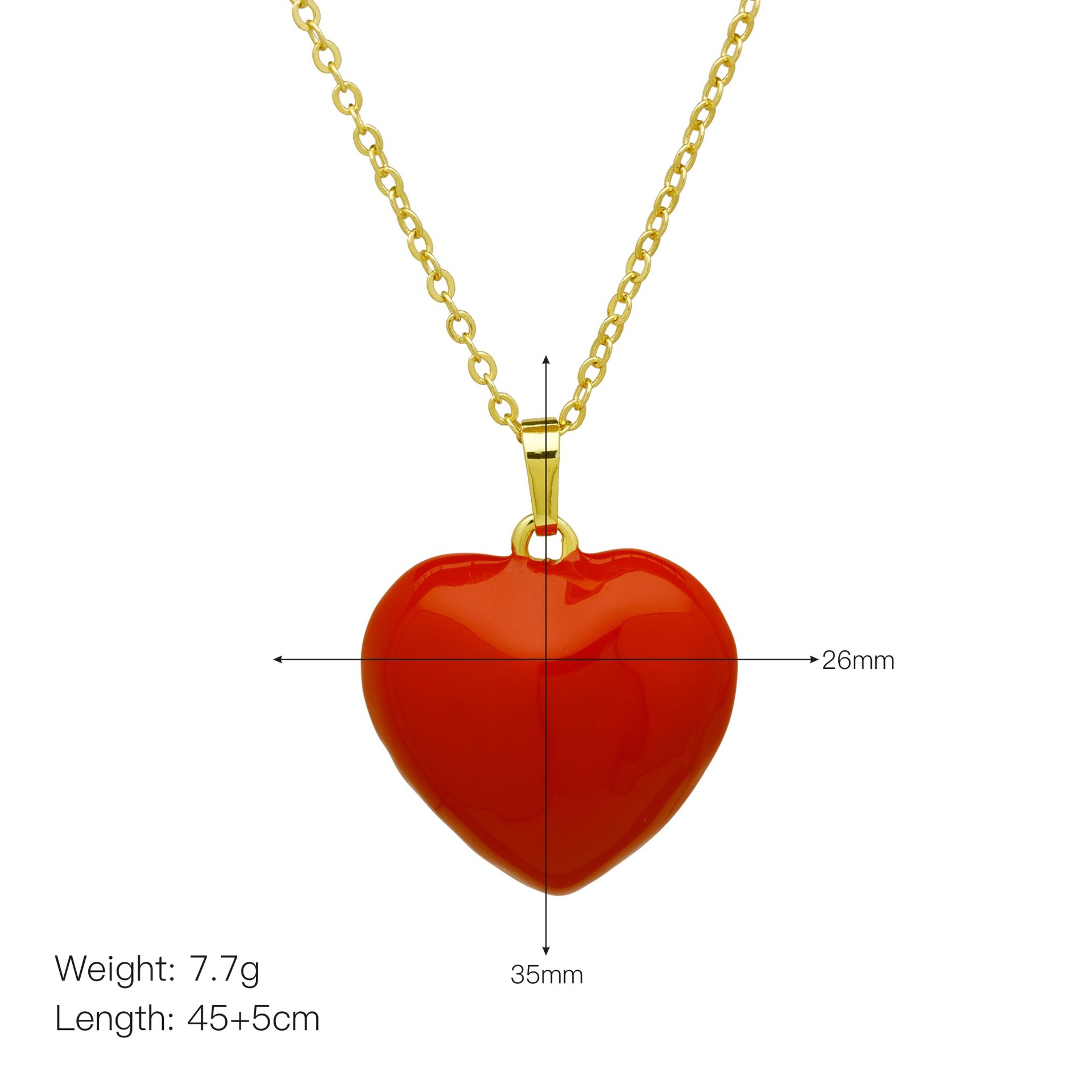 7g Weight Copper Pendant Material Pendant Necklace Classification Copper Chain Material cable chain Chain Type 1 Piece Quantity Casual, Holiday Occasion Copper Material Heart Shape Pattern Women's Gender Enamel Design Cute, Streetwear Style Copper Cable Chain Enamel Heart Shape Pendant Necklace 6