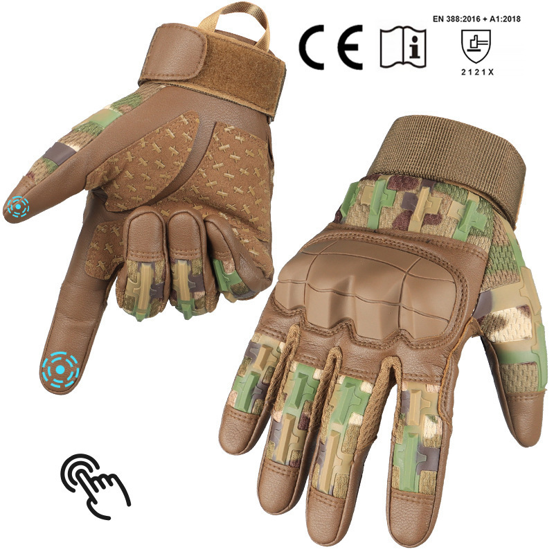 Cross-Border Tactical Gloves Five-Finger Touch Screen Outdoor Sun Protection Anti-Slip Motorcycle Motorcycle Impact-Resistant Combat Gloves