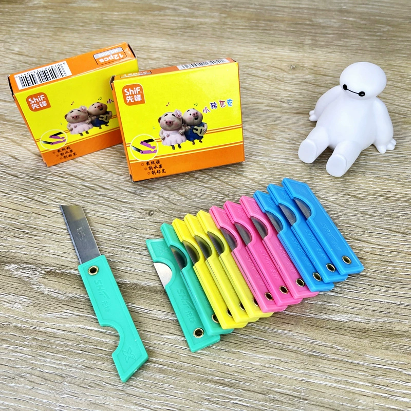 Оптовый пионерский складной нож Студенческая точилка для карандашей художественный нож цветной пластиковый нож бумажный нож маленький разделочный нож