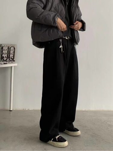 Japanese retro loose American cleanfit straight-leg pants men's cut utility paratrooper pants casual loose long pants trendy