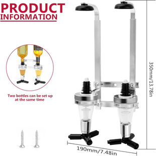 Two-head Wine Pouring Rack, Direct Discharge, Quantitative Wine Pourer, Wall-mounted Aluminum Alloy Material 30ml
