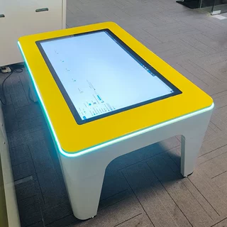 43 英寸智能触摸展示桌配备电容式液晶显示屏金属材质适用于室内