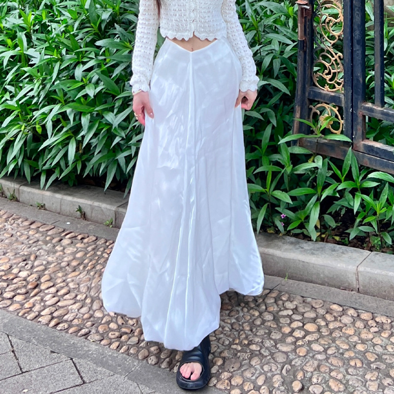 特价清半身裙女夏季新a字小个子设计感小众蓬蓬花苞褶皱半身不退