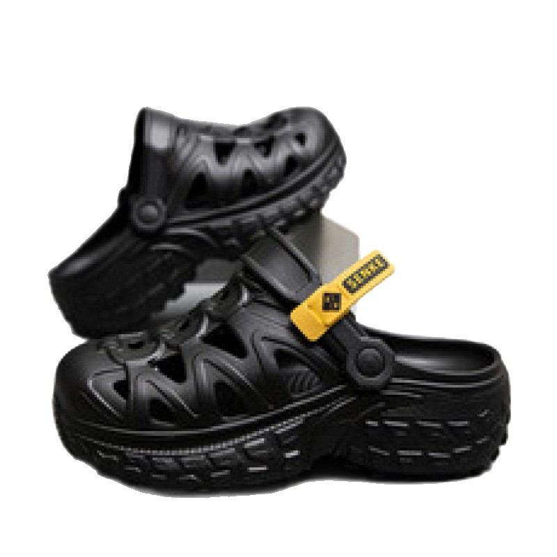 Zapatos con agujeros para hombre verano nuevo estilo ropa exterior deportes antideslizantes suela gruesa pisando mierda sensación rafting en la playa sandalias de río vadeo