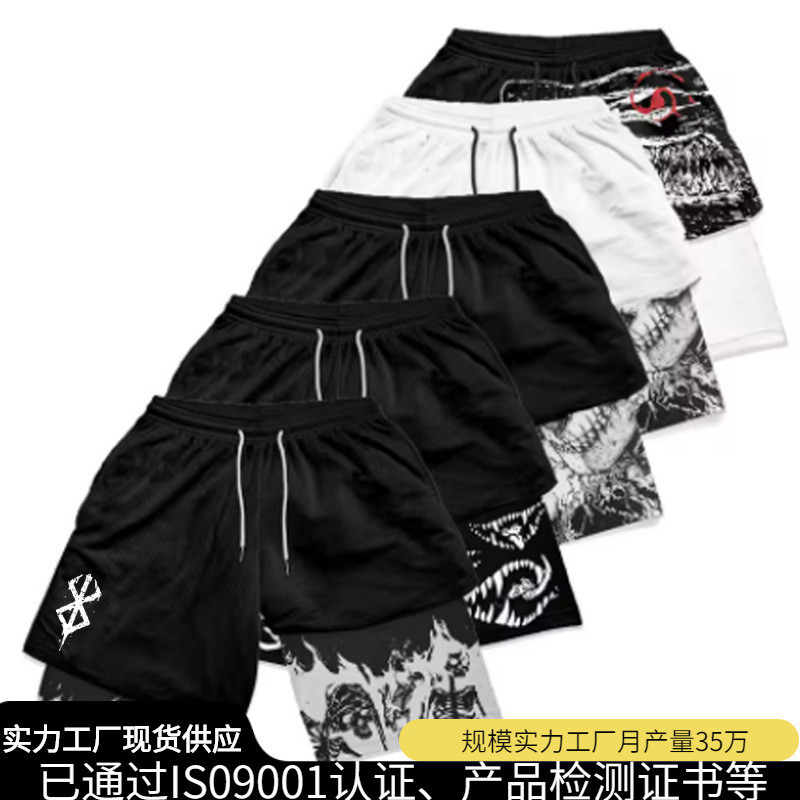 Berserk Guts Anime 3D Digital Print Men's 2-in-1 Double-Layer Aliexpress Hot-Selling Sports Shorts Training Berserk Guts Anime 3D Digital Print Men's 2-in-1 Double-Layer Aliexpress Hot-Selling Sports Shorts Training
