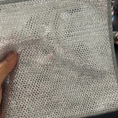 Double-sided silver-nylon dishcloth—steel wire cloth alternative to steel wool, non-stick for oil-free dishwashing, perfect for cleaning kitchen stovetops, washing dishes, and scrubbing pots.