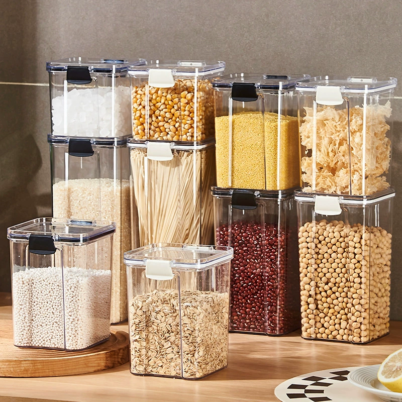 Зерновые герметичные резервуары для хранения чая бытовые прозрачные пищевые герметичные резервуары пластиковые ящики для хранения зерна