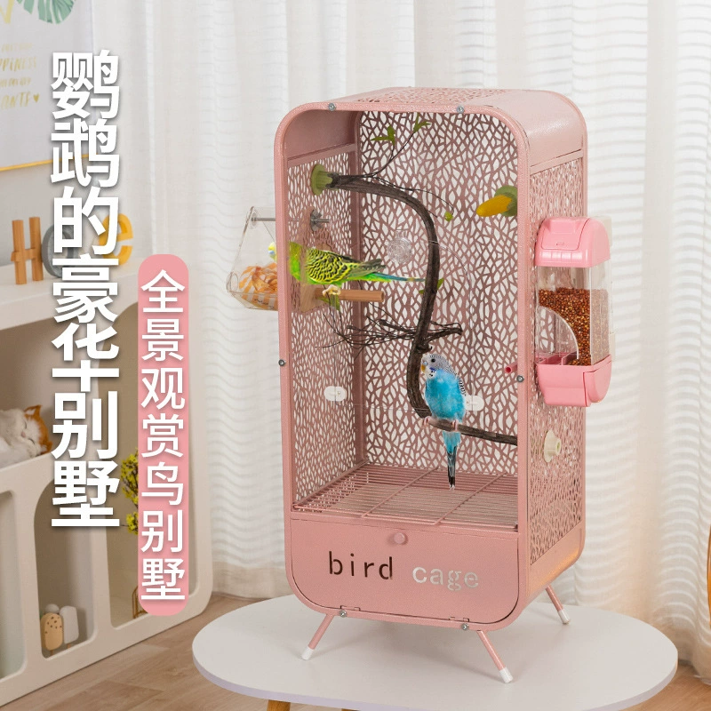 Новая клетка для птиц, попугай, клетка для птиц, панорамная акриловая клетка, брызгозащищенный просмотр летающих облаков Вилла, домашняя клетка для птиц
