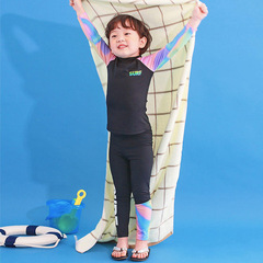 Boys and girls long-sleeved swimsuit split trousers sun protection quick-drying wetsuit girls students children swimwear middle and large children