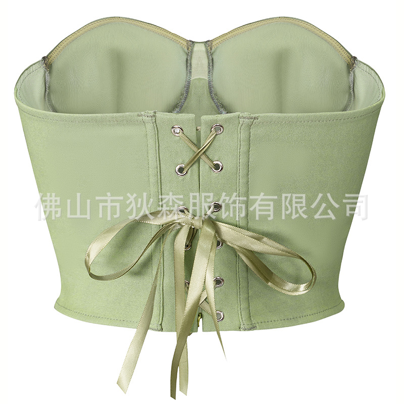 Primavera nueva corsé de correas laterales de cuerno de algodón acetato
