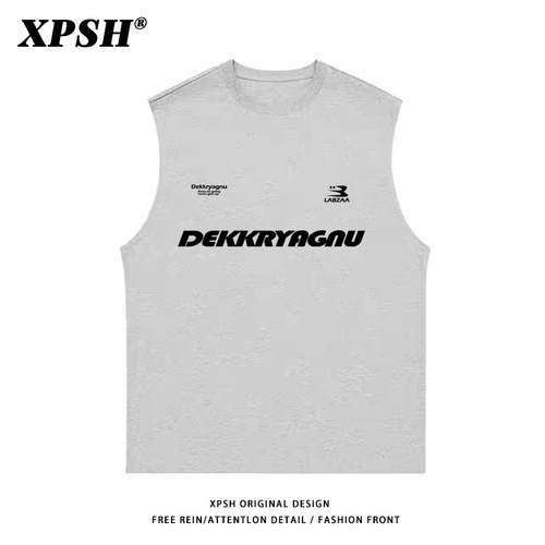 American street letter print denim jacket men's summer fashion brand loose sport fitness versatile base shirt