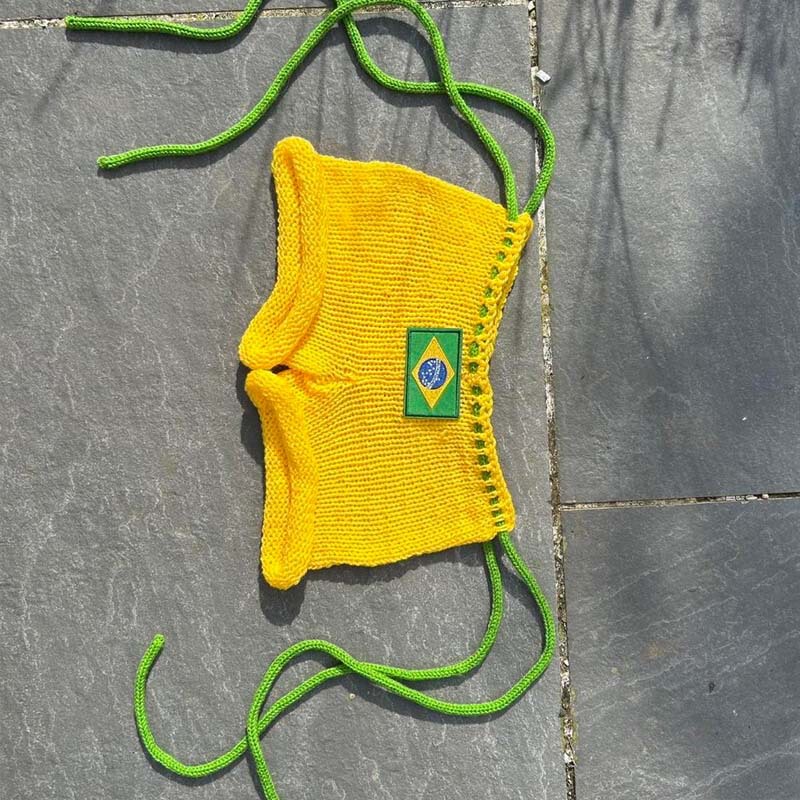 New Foreign Trade Y2K European and American Style Summer and Autumn Women's Brazilian Embroidered Knitted Casual Sexy Slim Shorts New Foreign Trade Y2K European and American Style Summer and Autumn Women's Brazilian Embroidered Knitted Casual Sexy Slim Shorts