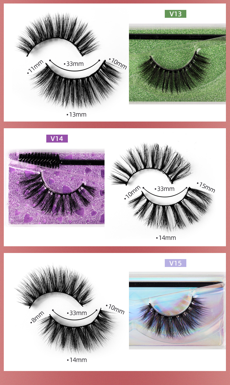 3d Thick Solid Color 1 Pair Natural Long False Eyelashes display picture 4