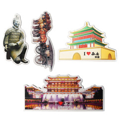 Xi'an Refrigerator Sticker Datang Furong Garden Bell Tower Magnetic Sticker Terracotta Warriors and Horses Chariot Travel Souvenirs Cultural and Creative Small Gifts