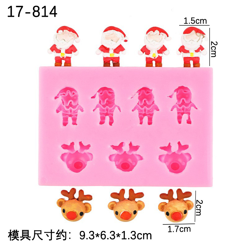 Navidad serie muñeco de nieve árbol de Navidad de dibujos animados accesorios molde de silicona de resina epoxi fondant decoración de chocolate para hornear