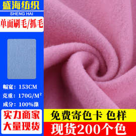 现货170g单面抓毛刷毛布面料 毛绒玩具箱包卫衣针织布料 双面绒