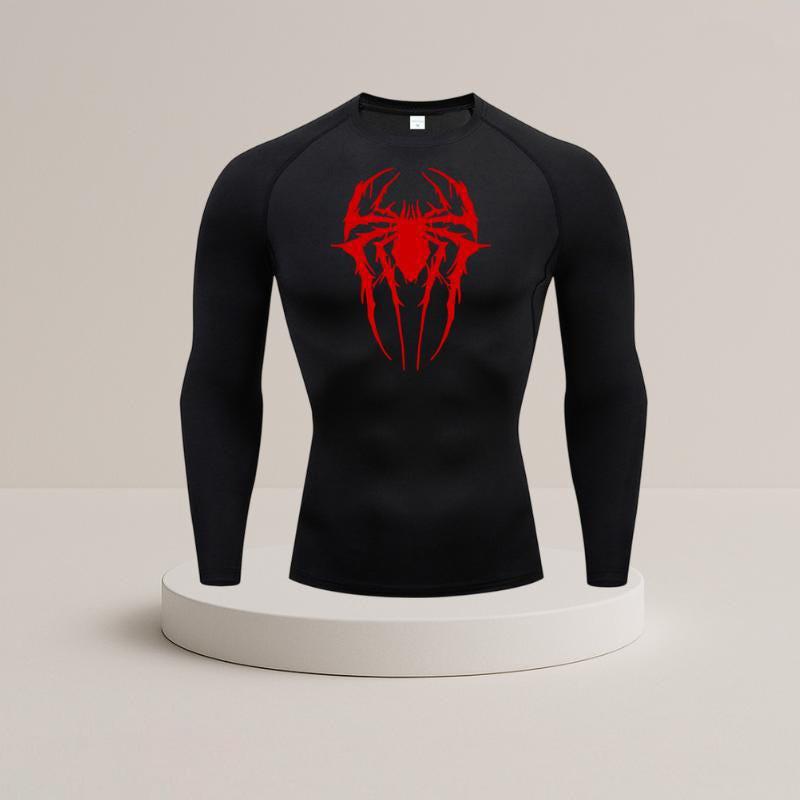 Men's Muscle Training Sports Long Sleeve T-Shirt Quick Drying Casual Printed Top_voghion.com