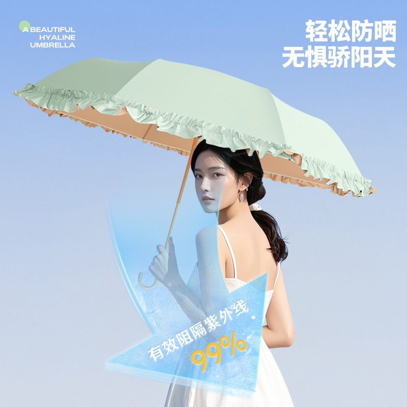 High quality handheld small umbrella solar-powered