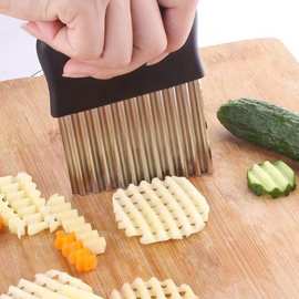 不锈钢狼牙土豆刀波浪刀创意切菜器厨房工具薯条刀切菜器深波纹