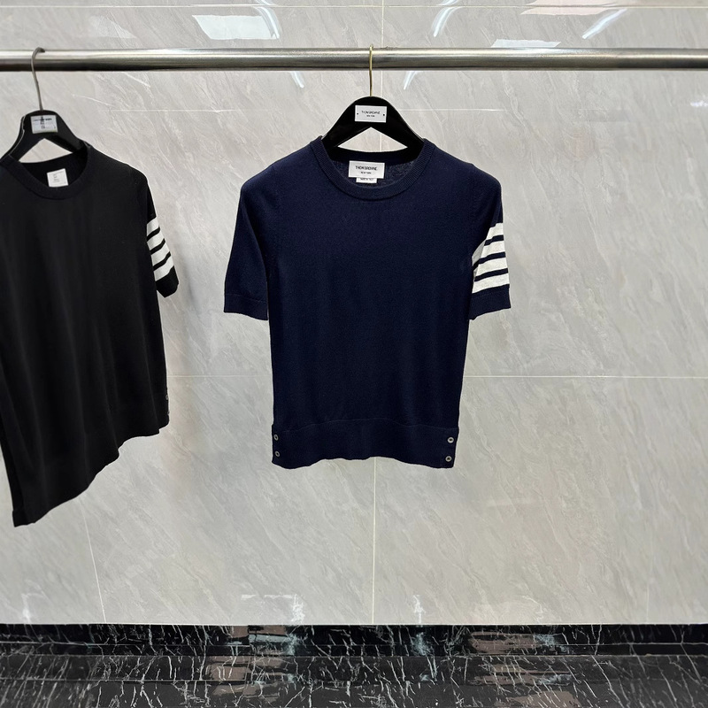 Factory Direct 25 New TB Women's Thin Wool Knitted Pullover Basic Short Sleeve