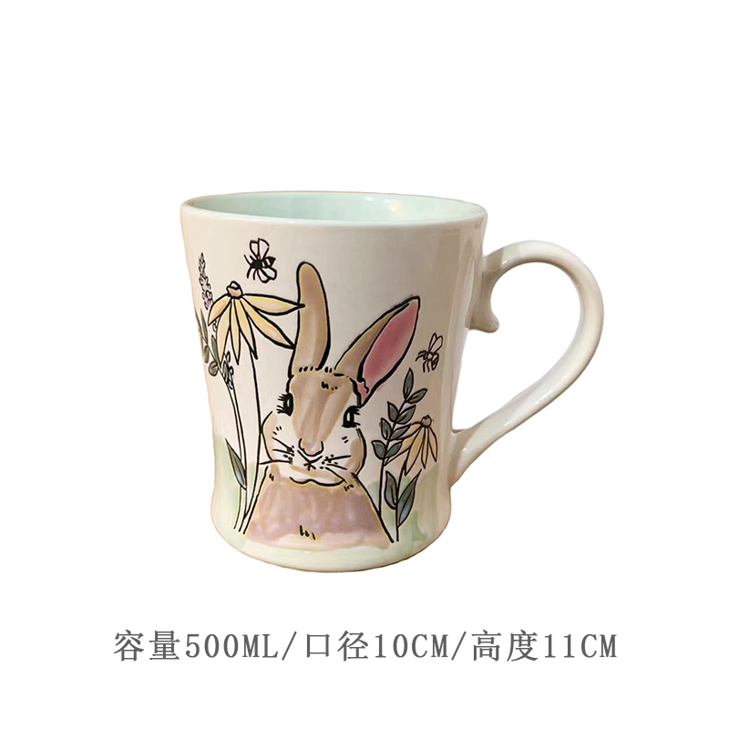 Cerámica bajo vidriado pintado a mano linda taza de gato taza de agua taza de desayuno taza de avena pareja micro pomelo