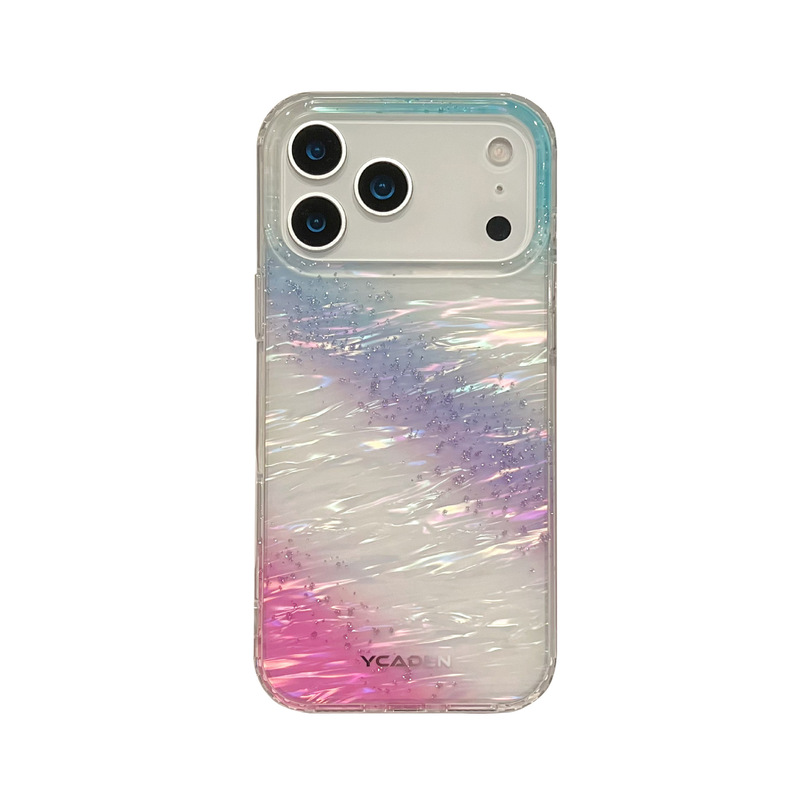 适用iPhone17promax鎏云贝纹手机壳苹果16Pro渐变炫彩15Pro保护套|undefined