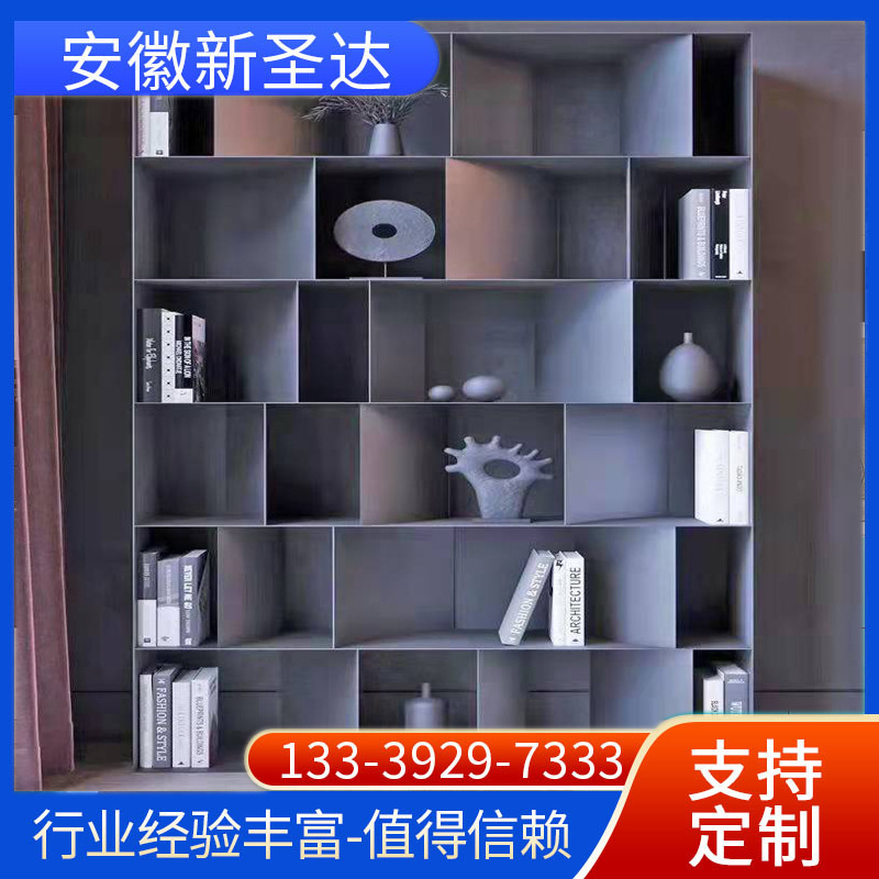 Bookcase Stainless Steel Accessible Luxury Niche Shelf Storage Cabinet Hotel Bathroom Study Office Embedded Wall Cabinet