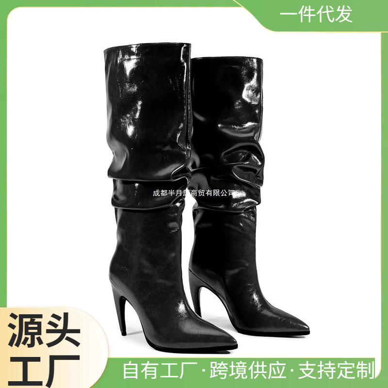 Kitten Heel European and American Style Knee-High Wide Boots Fashion Ready-Made Cross-Border Plus-Size Women's Shoes Red Cross-Border Plus-Size Wholesale Kitten Heel European and American Style Knee-High Wide Boots Fashion Ready-Made Cross-Border Plus-Size Women's Shoes Red Cross-Border Plus-Size Wholesale