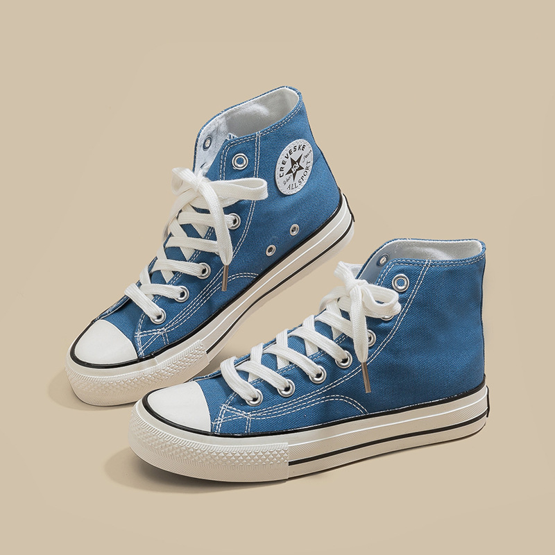 Retro clásico de la década de 1970 tres veces vulcanizado aceite brillante zapatos de lona de alto perfil para hombres y mujeres parejas de zapatos de skate de estudiantes versátiles
