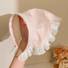 Pink and white plaid [headband style]