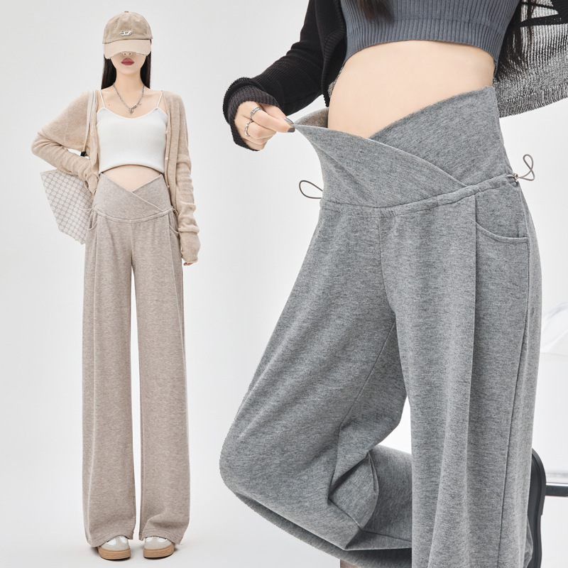 Maternity Pants That Don'T Tighten the Belly, Spring and Autumn Wide-Leg Low-Rise Pants, 2025 New Style Long Pants for Petite Women, Autumn and Winter