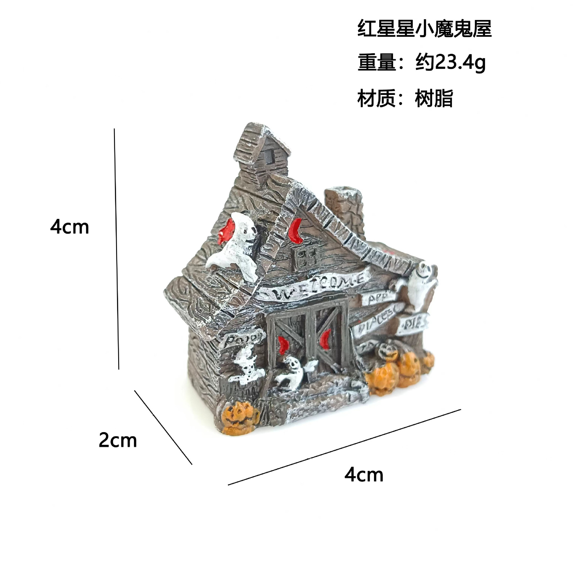 Pequeña pecera, paisaje de micro-paisaje, plantas en macetas carnosas, decoración de Halloween al por mayor, resina de simulación, castillo europeo