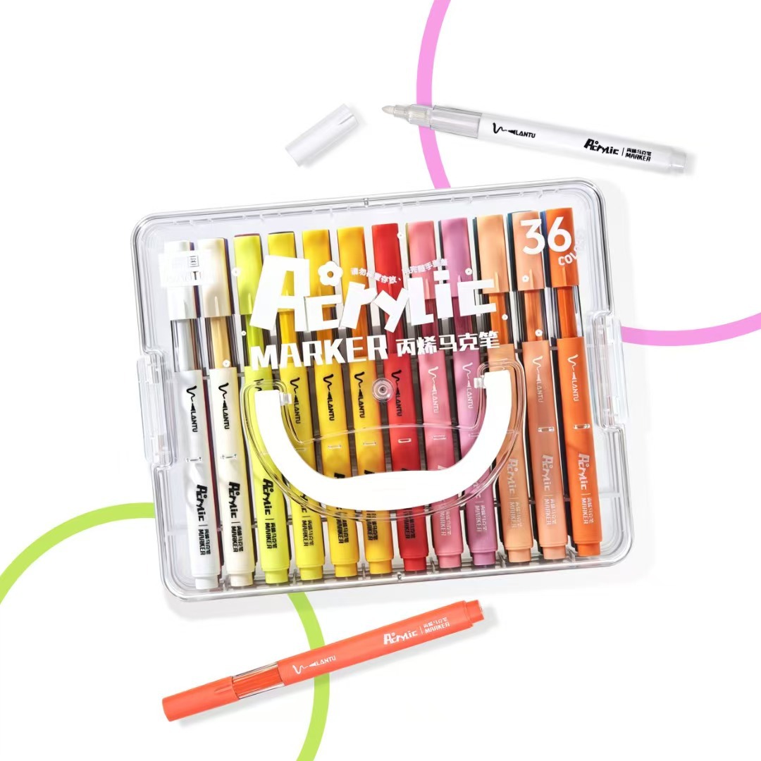 Stackable Acrylic Marker Pen Set for Children, 48 Colors, Hand-Painted Graffiti DIY Art Special Painting Pens Wholesale